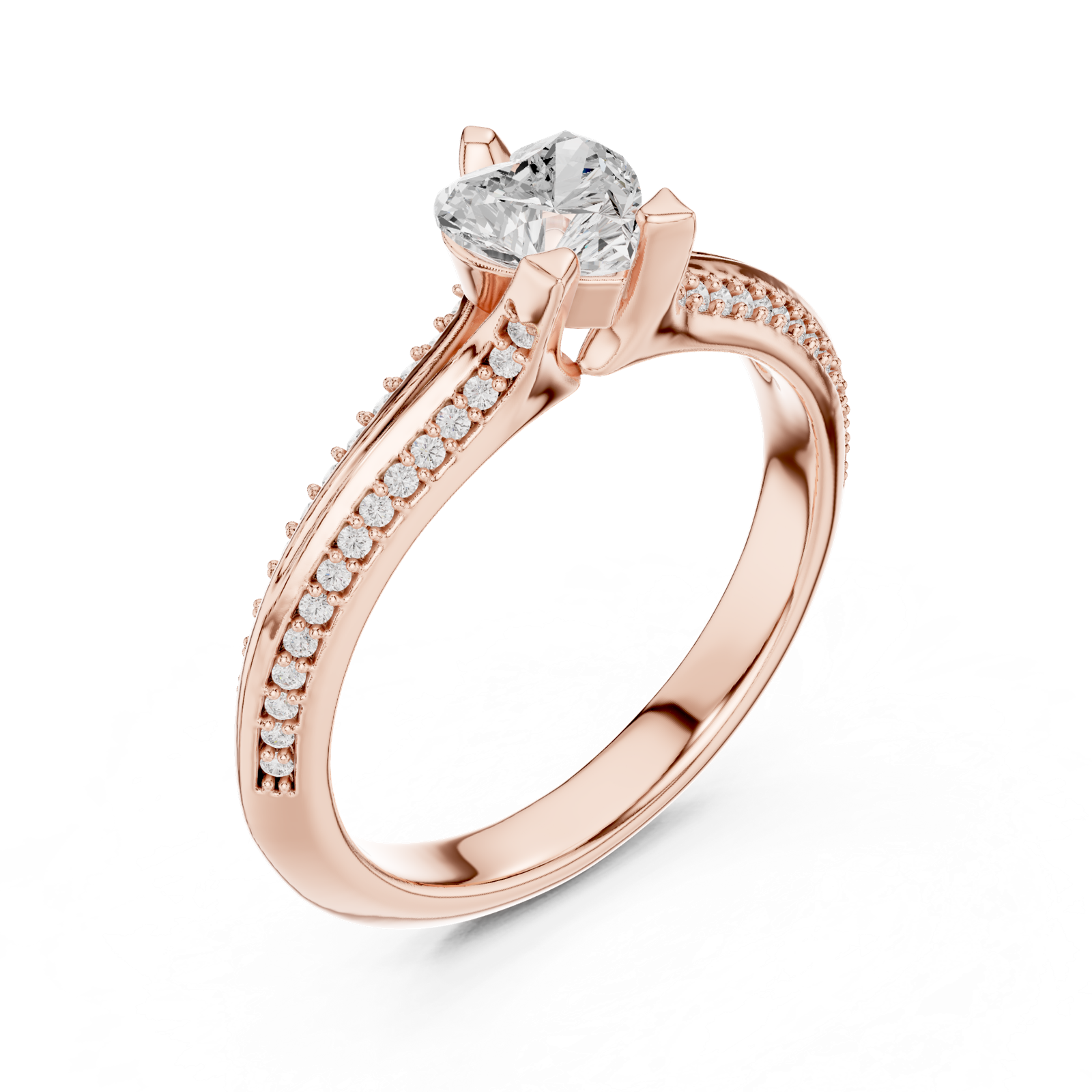 Gold Ring LR-0278, Rose Gold, view 2