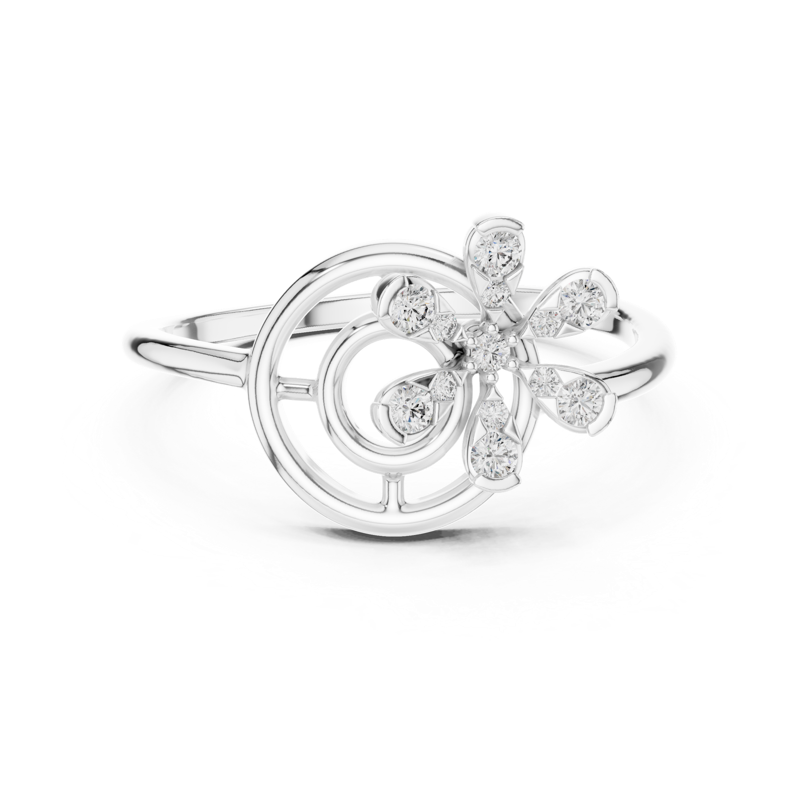 Gold Ring 12-10043@L, White Gold
