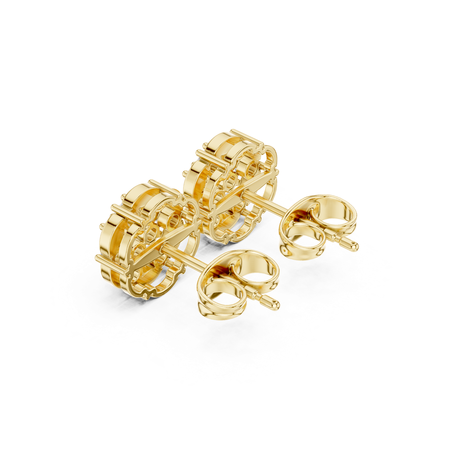 Gold Earrings AGDER-353, Yellow Gold, view 2