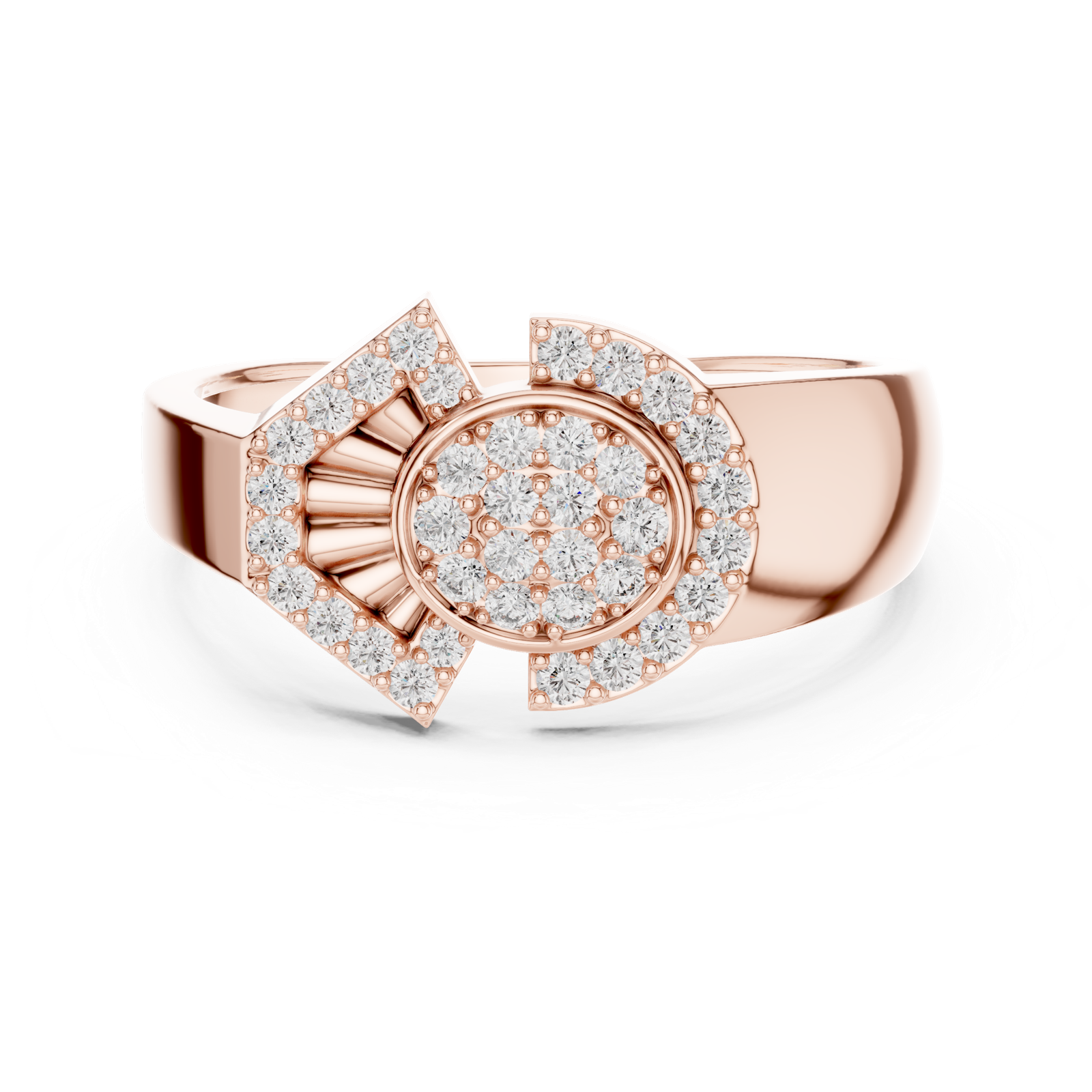 Gold Ring LR-01 (46), Rose Gold, view 4