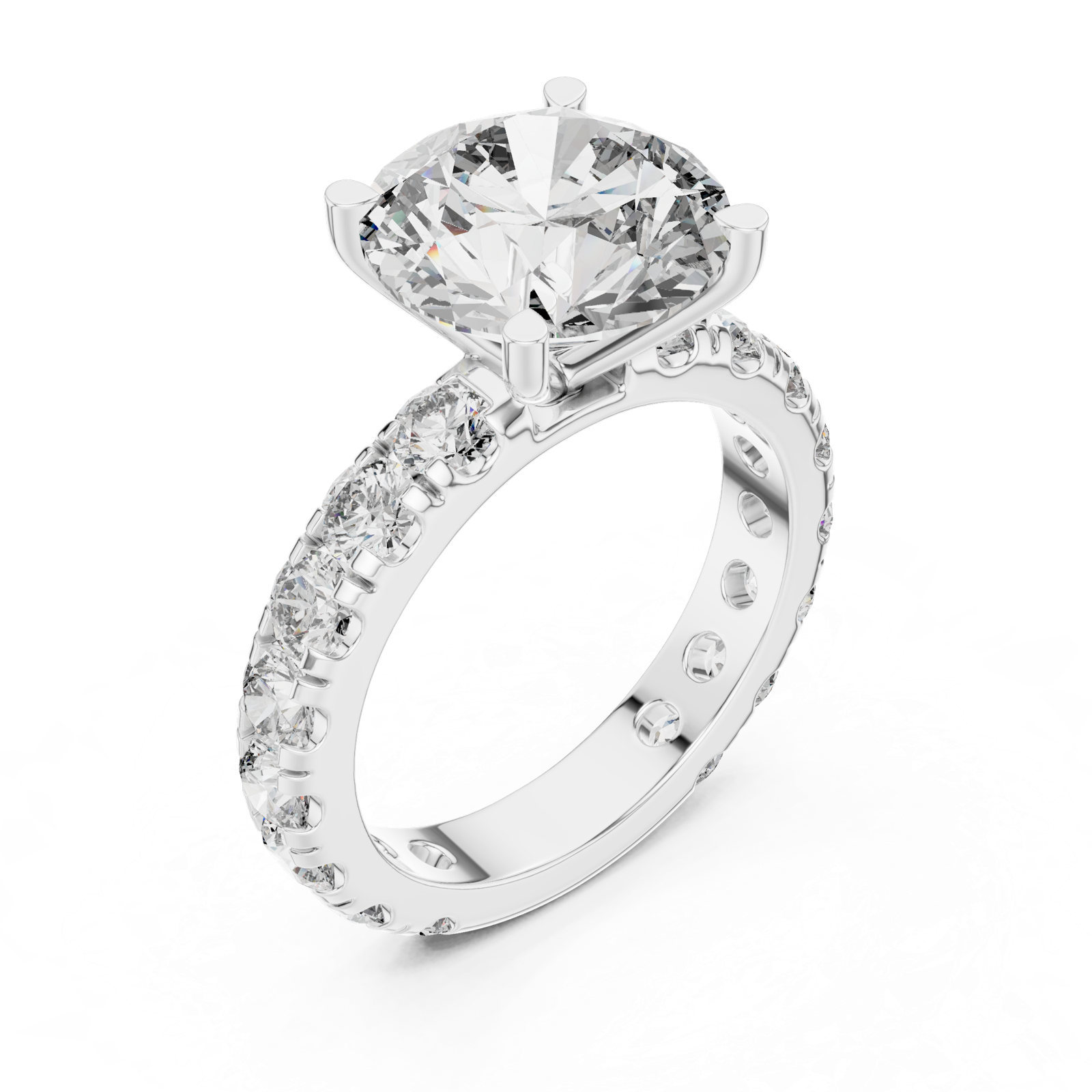 Gold Ring DDLR-193, White Gold, view 2