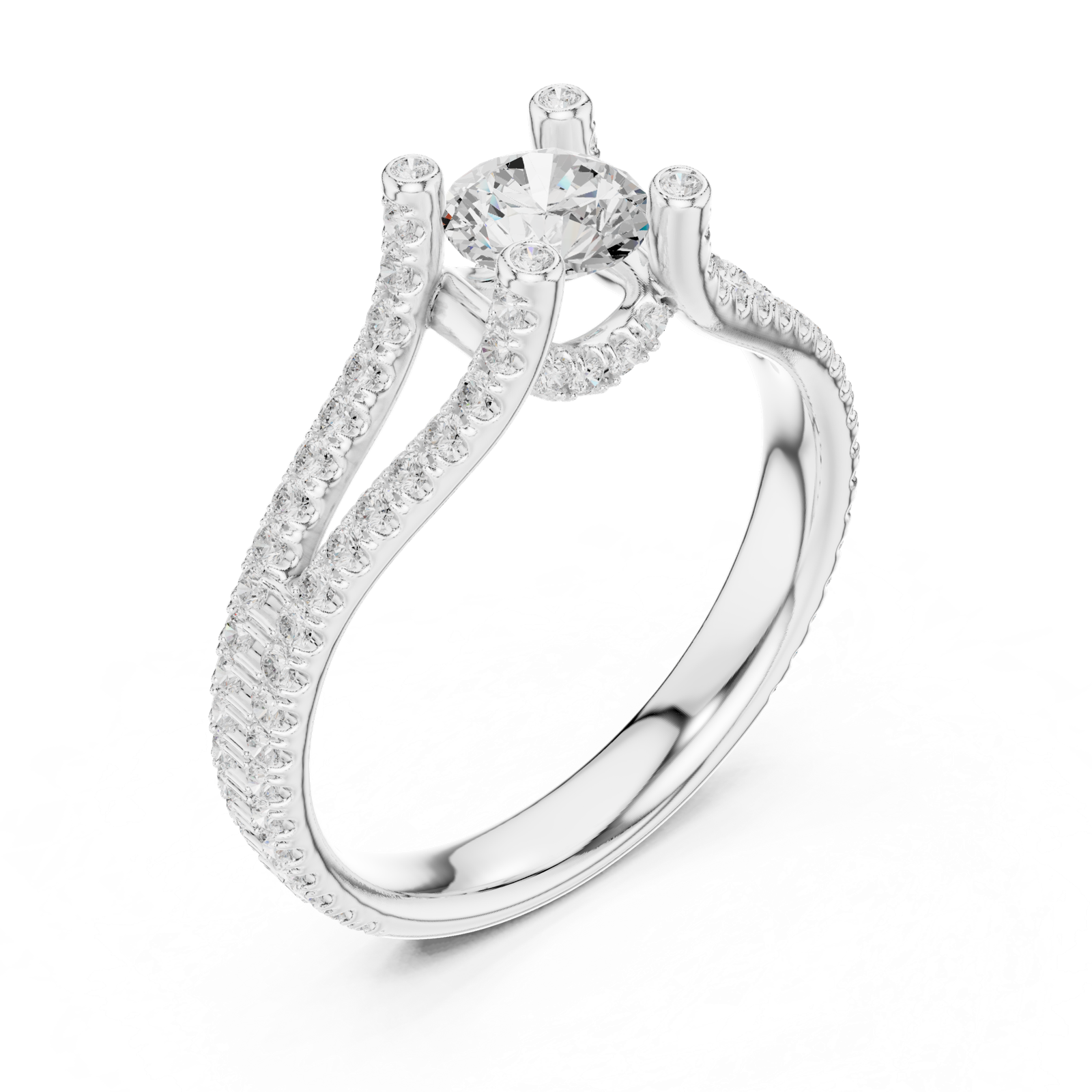 Gold Ring LR-0295, White Gold, view 2