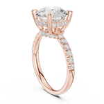 Gold Ring DDLR-259, Round center stone, Rose Gold, view 1