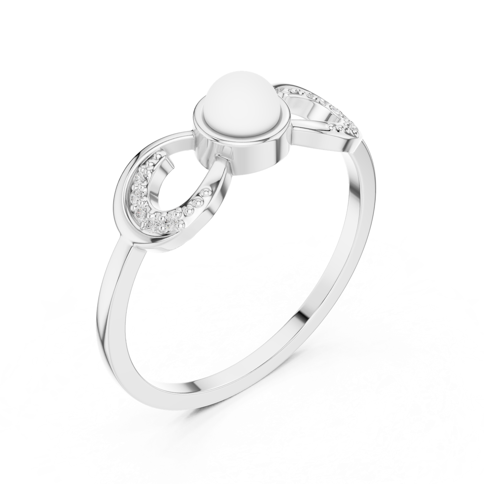 Gold Ring DDLR-743, White Gold, view 2