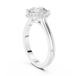 Gold Jewelry L35-123, Round center stone, White Gold, view 1