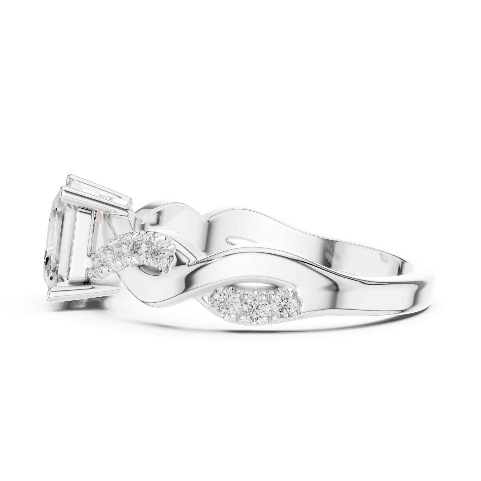 Gold Ring DDLR-1112, White Gold, view 3
