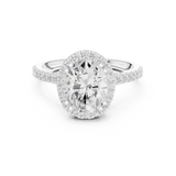 Gold Ring DDLR-255, Oval center stone, White Gold, view 4