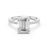 Gold Jewelry L36-16, Emerald center stone, White Gold