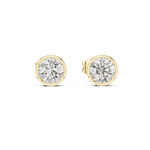 14K Solid Gold Lab Diamond Stud Earrings, Yellow Gold