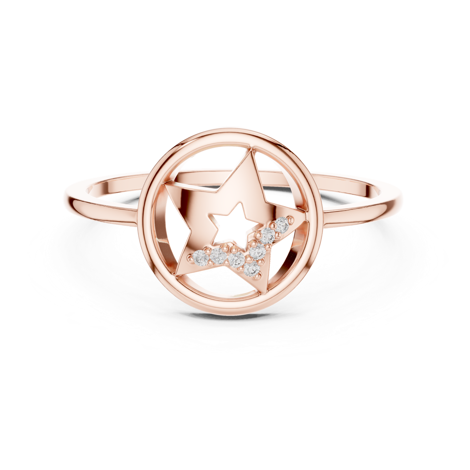 Gold Ring DR-6233, Rose Gold, view 4