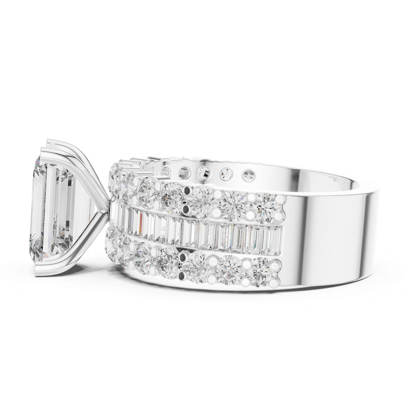 Gold Ring DDLR-199, White Gold, view 3
