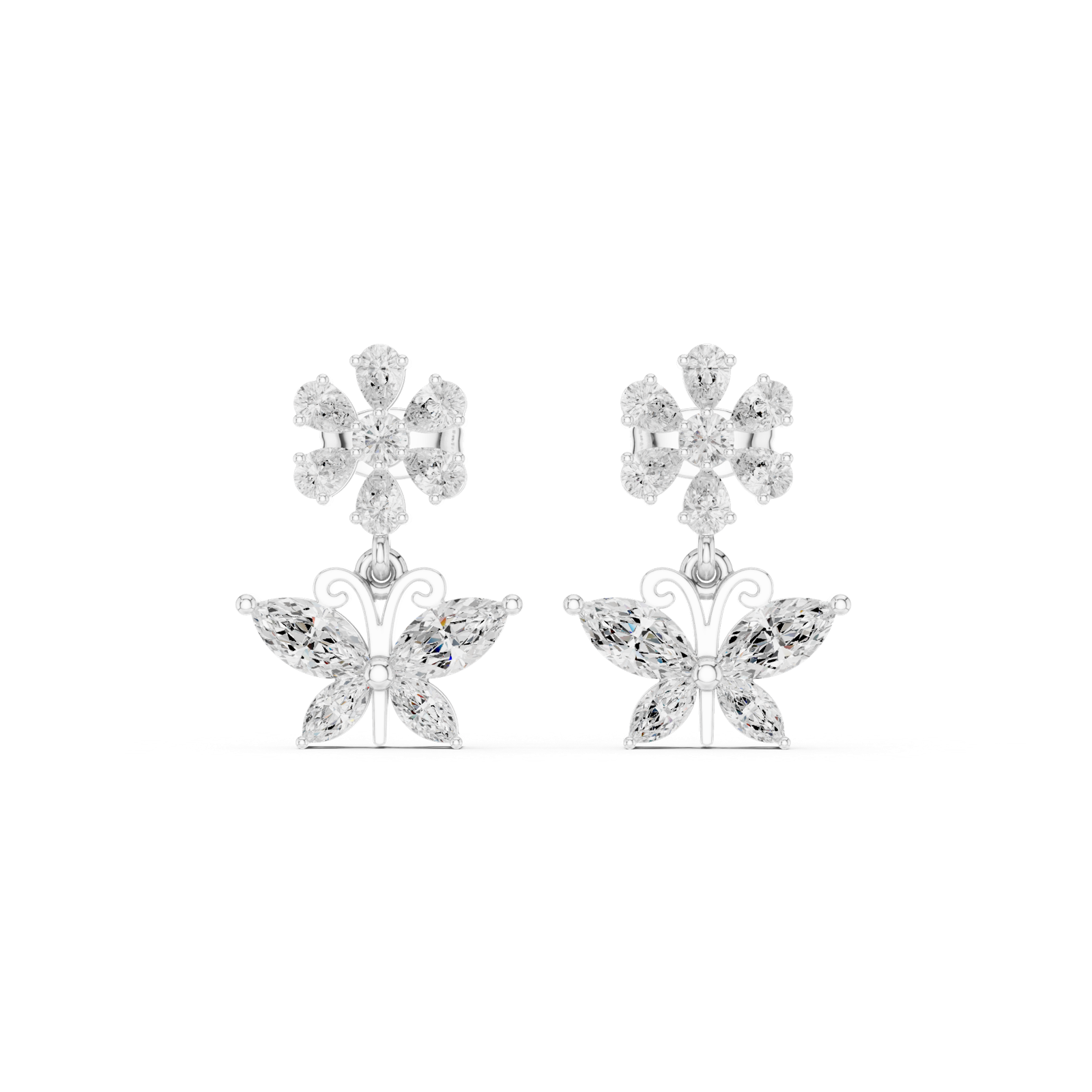 Gold Earrings AOMER, White Gold