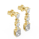 Gold Earrings L02-441, Yellow Gold, view 2
