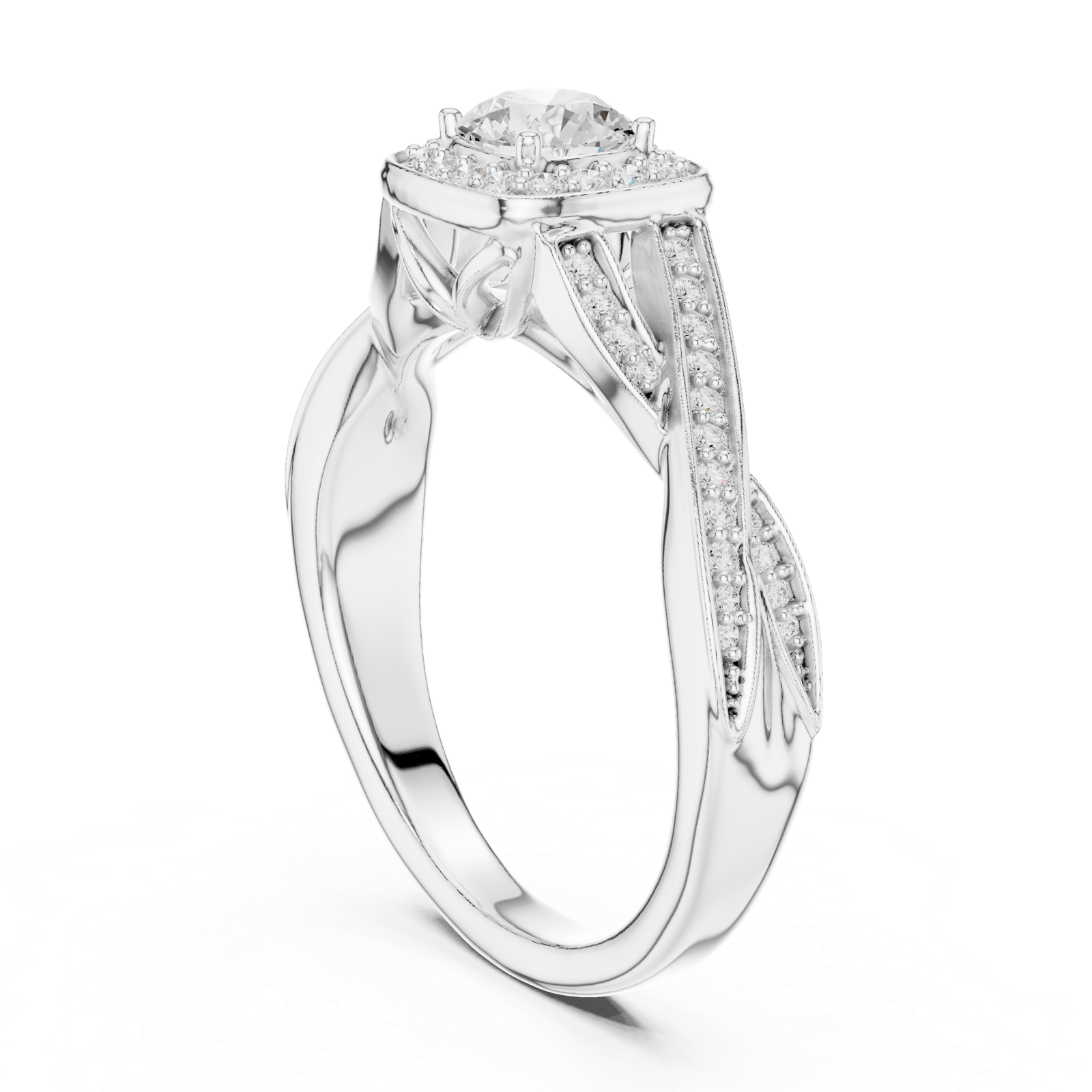 Gold Ring LR-0259, White Gold