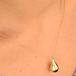 Handmade teardrop urn pendant in 14K solid gold – discreet ash holder necklace for remembrance or gifting
