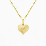 18K gold puffy heart cremation jewelry for ashes – keepsake memorial necklace with optional engraving for women
