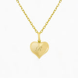 18K gold puffy heart cremation jewelry for ashes – keepsake memorial necklace with optional engraving for women
