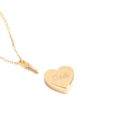 Purnebu Gold Necklace - 14K Real Gold Urn Necklace with Heart Pendant Custom Name