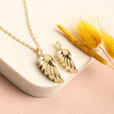 Gold Wings Necklace - 14K Real Gold Urn Necklace with Angel Wings Pendant Custom Name