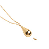 Handmade teardrop urn pendant in 14K solid gold – discreet ash holder necklace for remembrance or gifting
