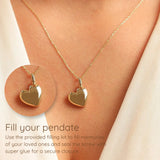 Purnebu Minimalist Heart Pendant - 14K or 18K Solid Gold, Heart Necklace with Ash Holder Pendant