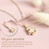 Purnebu Personalized Cremation Urn Pendant - 14K or 18K Real Gold Necklace with Paw Pendant