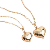18K gold puffy heart cremation jewelry for ashes – keepsake memorial necklace with optional engraving for women
