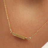 Gold Bar Necklace - 14K Real Gold Bar Urn Necklaces with Custom Name