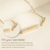 Gold Bar Necklace - 14K Real Gold Bar Urn Necklaces with Custom Name