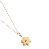 Gold Flower Necklace - 14K Real Gold Urn Necklace with Flower Pendant Custom Name