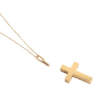 Gold Cross Necklace - 14K Real Gold Urn Necklace with Cross Pendant Custom Name