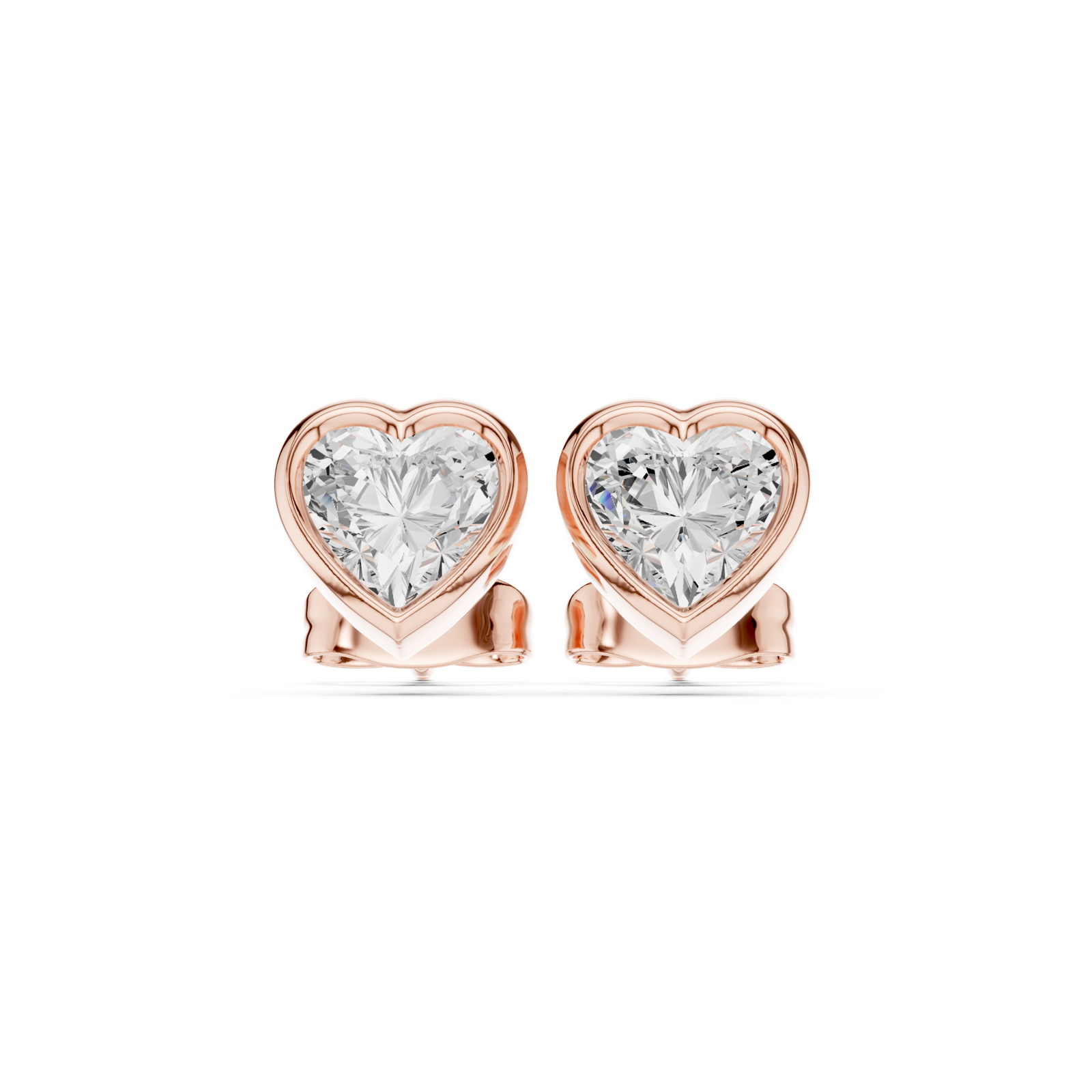 Gold Jewelry DDER-001, Heart center stone, Rose Gold, view 4