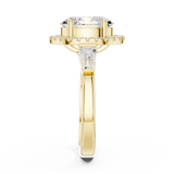 Gold Ring DDLR-342, Oval center stone, Yellow Gold, view 3