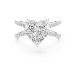 Gold Jewelry L36-25, Heart center stone, White Gold, view 4