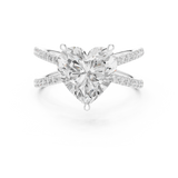 Gold Jewelry L36-25, Heart center stone, White Gold, view 4