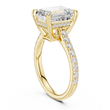 Gold Ring, Emerald center stone, Yellow Gold, view 1
