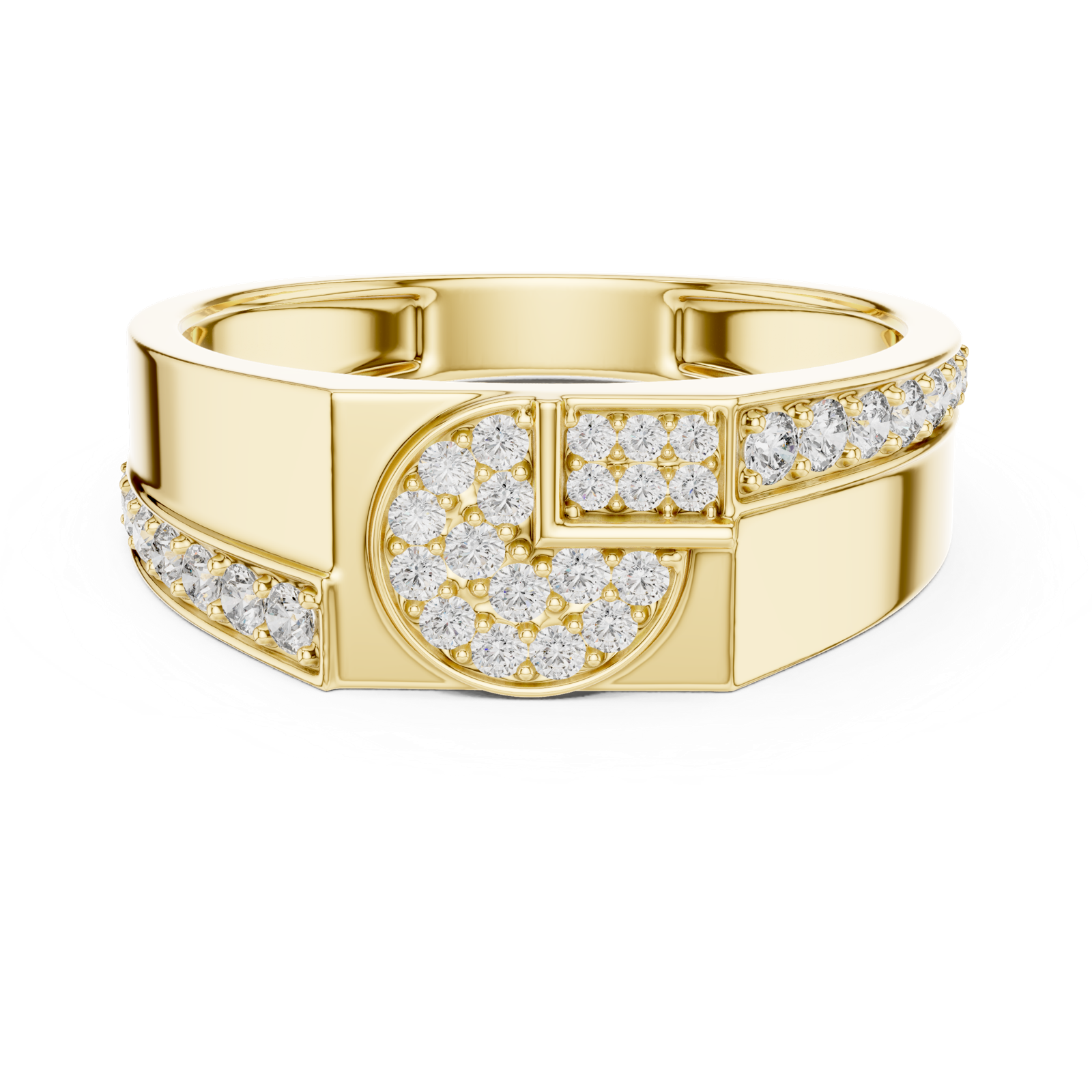 Gold Ring LR-01 (35), Yellow Gold, view 4