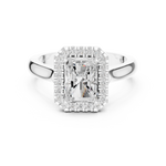 Gold Ring DDLR-338, Radiant center stone, White Gold, view 4