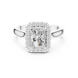 Gold Ring DDLR-338, Radiant center stone, White Gold, view 4