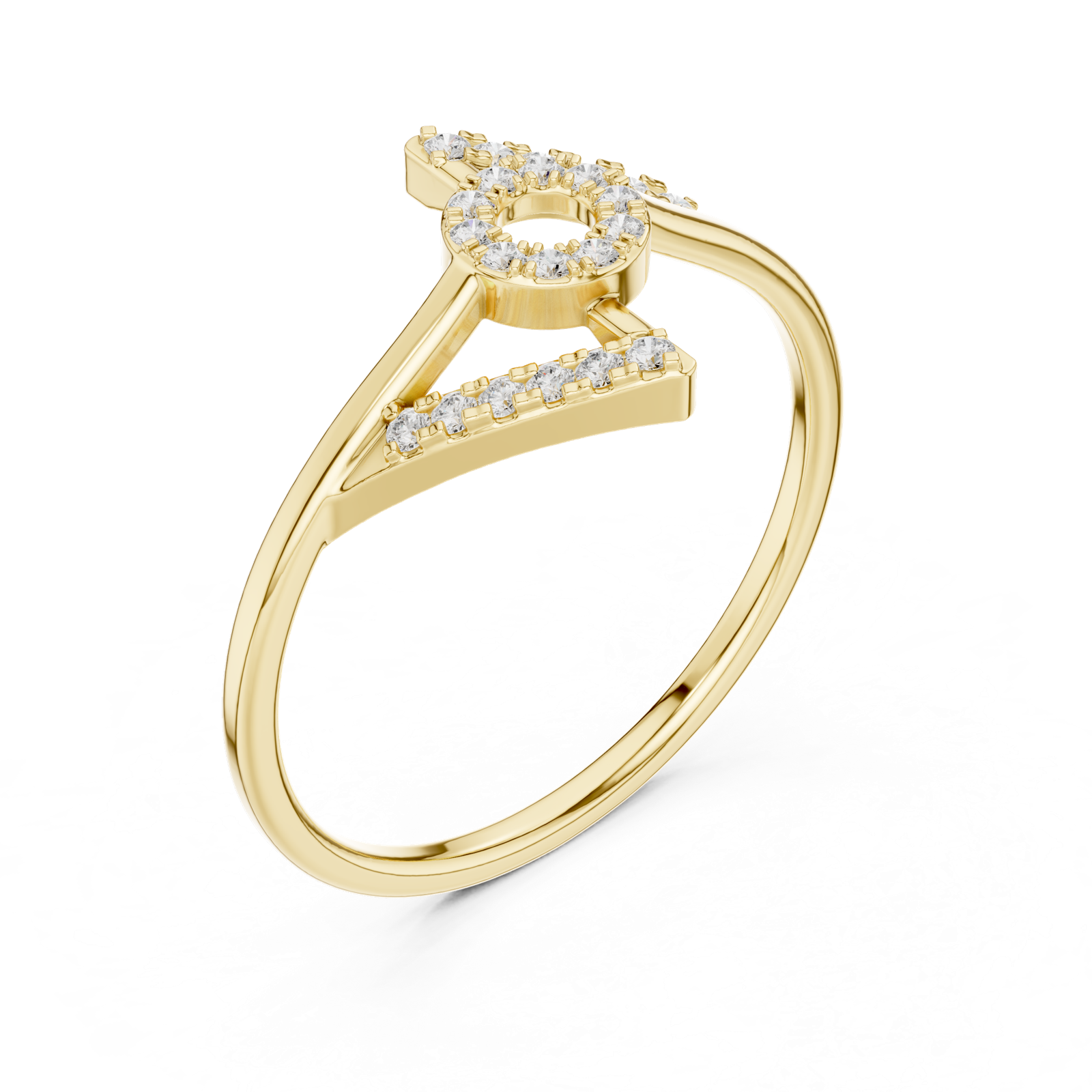Gold Ring HLR-202, Yellow Gold, view 2