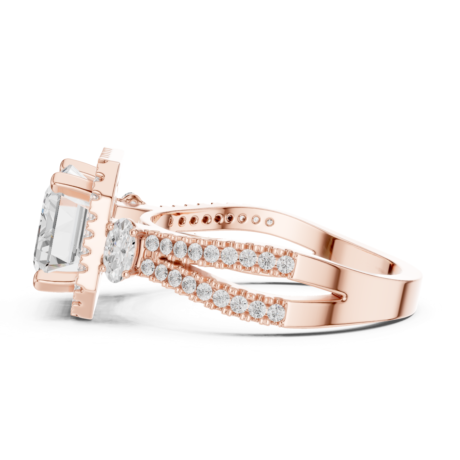 Gold Ring DDLR-339, Rose Gold, view 3