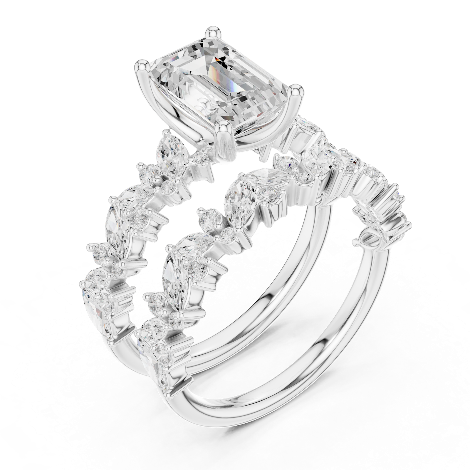 Gold Ring DDLR-443, White Gold, view 2