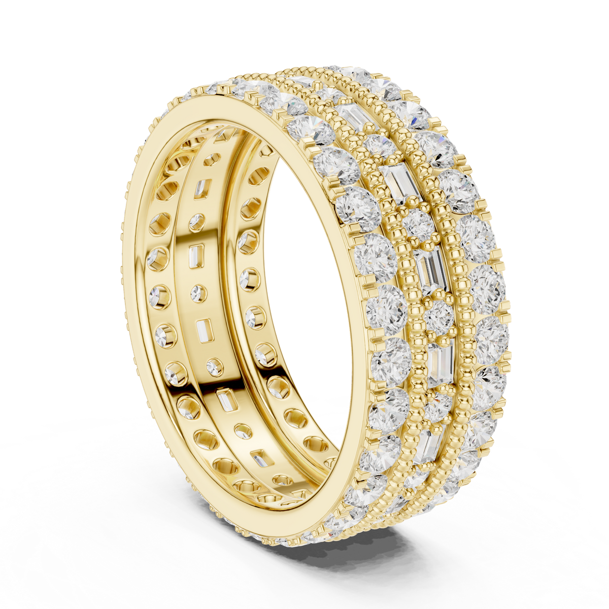 14K Solid Gold Lab Diamond Eternity Ring, Yellow Gold, view 1