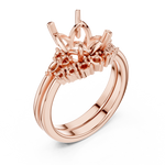 Gold Ring DDLR-440, Emerald center stone, Rose Gold, view 2