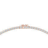 14K Solid Gold Lab Diamond Tennis Necklace, Rose Gold, view 4