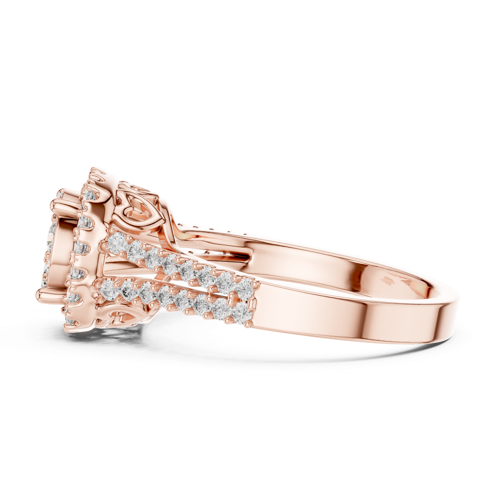 Gold Ring L03-1242, Rose Gold, view 3