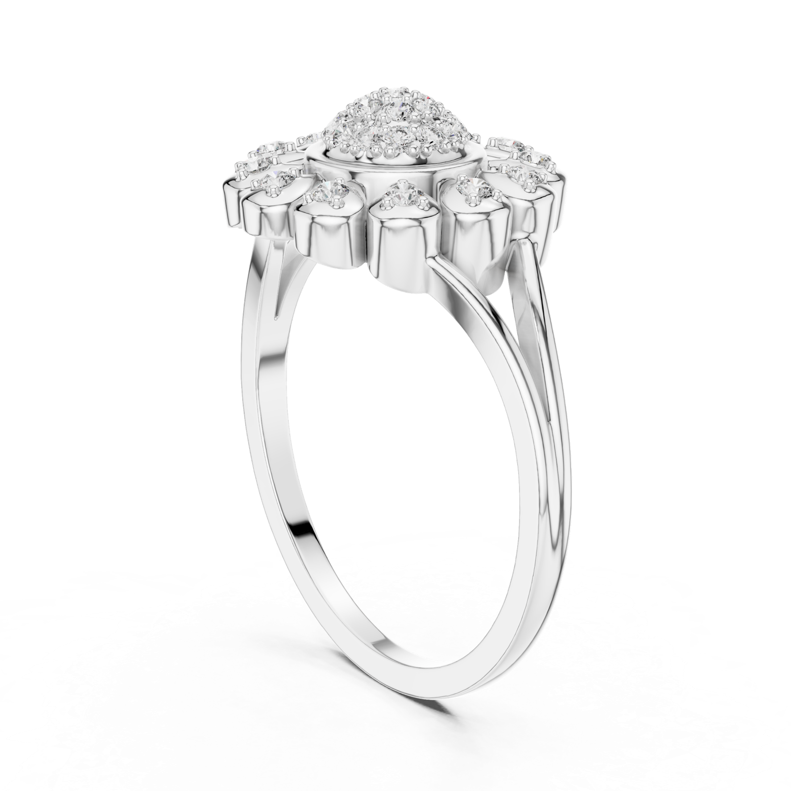 Gold Ring DR-6295, White Gold, view 1