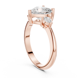 Gold Jewelry L35-66, Heart center stone, Rose Gold, view 1