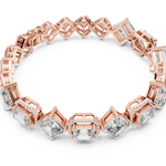 14K Solid Gold Lab Diamond Bracelet, Rose Gold, view 2