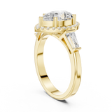 Gold Ring DDLR-342, Pear center stone, Yellow Gold, view 1